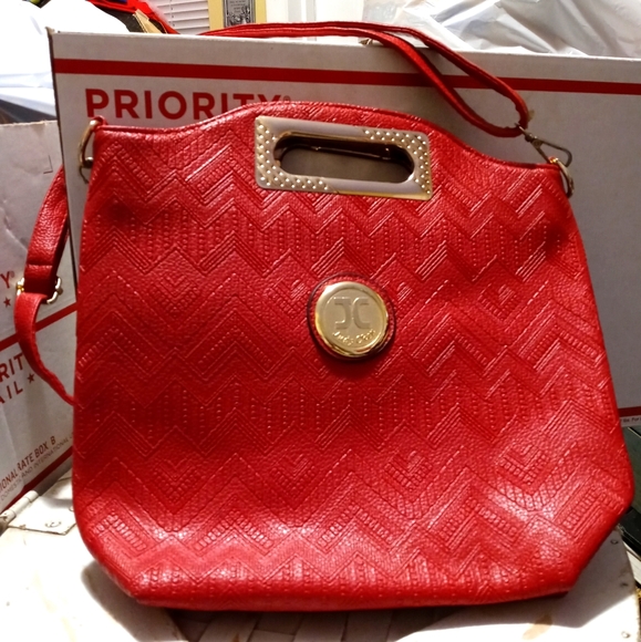 🎁🎒 JUDY CHEN RED SHOULDER BAG🦉 - Picture 1 of 10